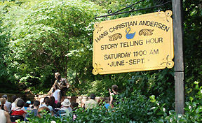 Where to find Storytelling Saturdays at 11 by the Statue of Hans Christian Andersen